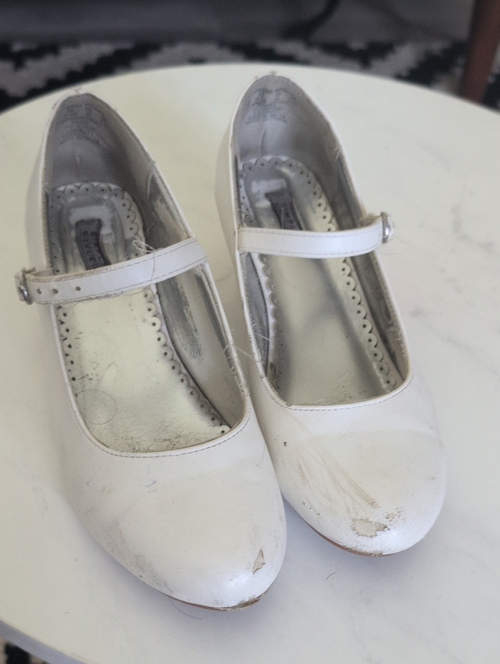 Simply Styled Girls White Mary Janes with Buckle Strap